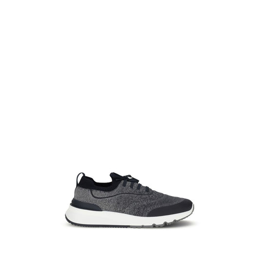 Sneakers sportive Brunello Cucinelli in cotone grigio