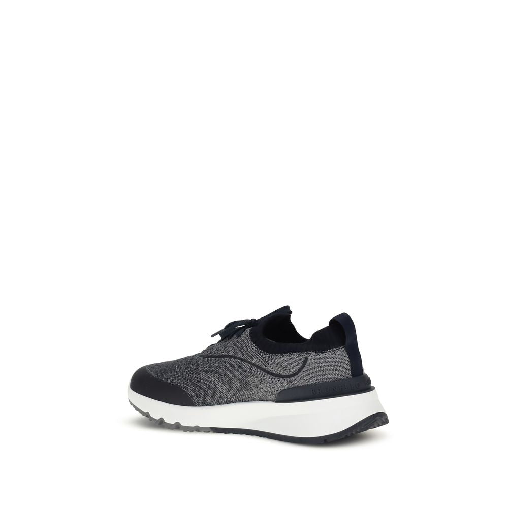 Sneakers sportive Brunello Cucinelli in cotone grigio