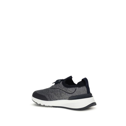 Sneakers sportive Brunello Cucinelli in cotone grigio