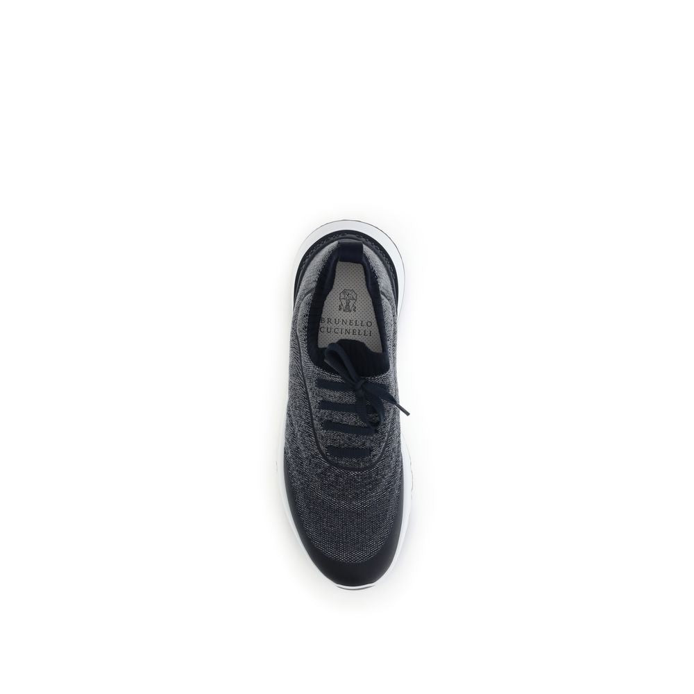 Sneakers sportive Brunello Cucinelli in cotone grigio