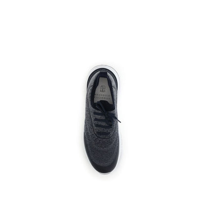 Sneakers sportive Brunello Cucinelli in cotone grigio