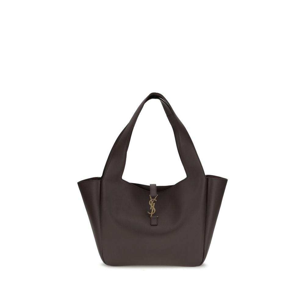 Sac porté épaule Saint Laurent en cuir de veau marron Bos Taurus