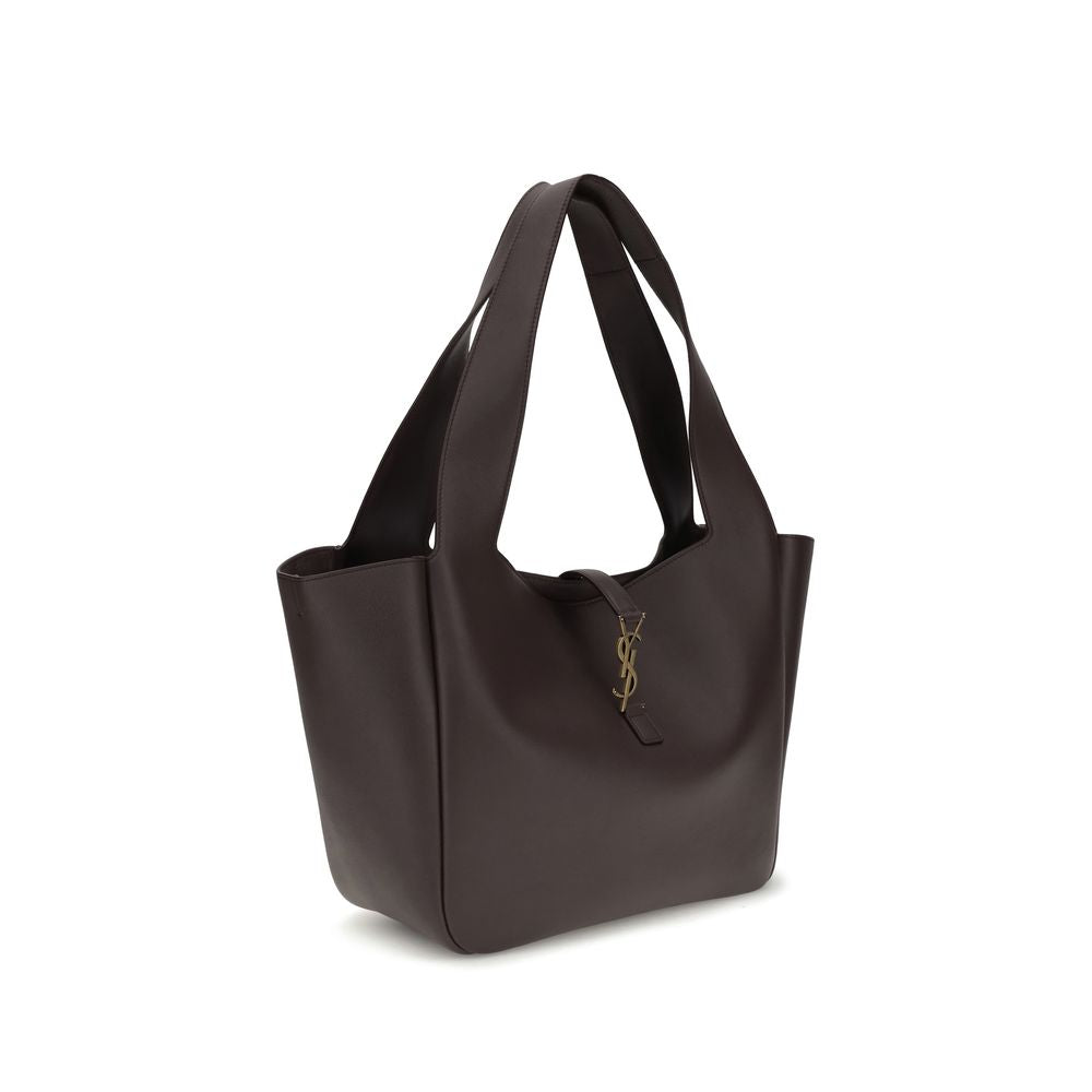 Sac porté épaule Saint Laurent en cuir de veau marron Bos Taurus