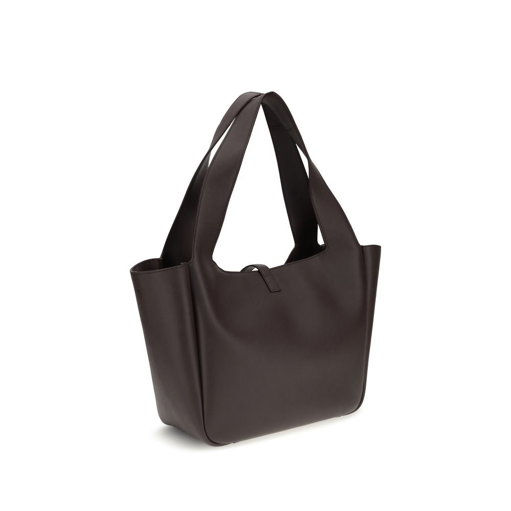 Sac porté épaule Saint Laurent en cuir de veau marron Bos Taurus
