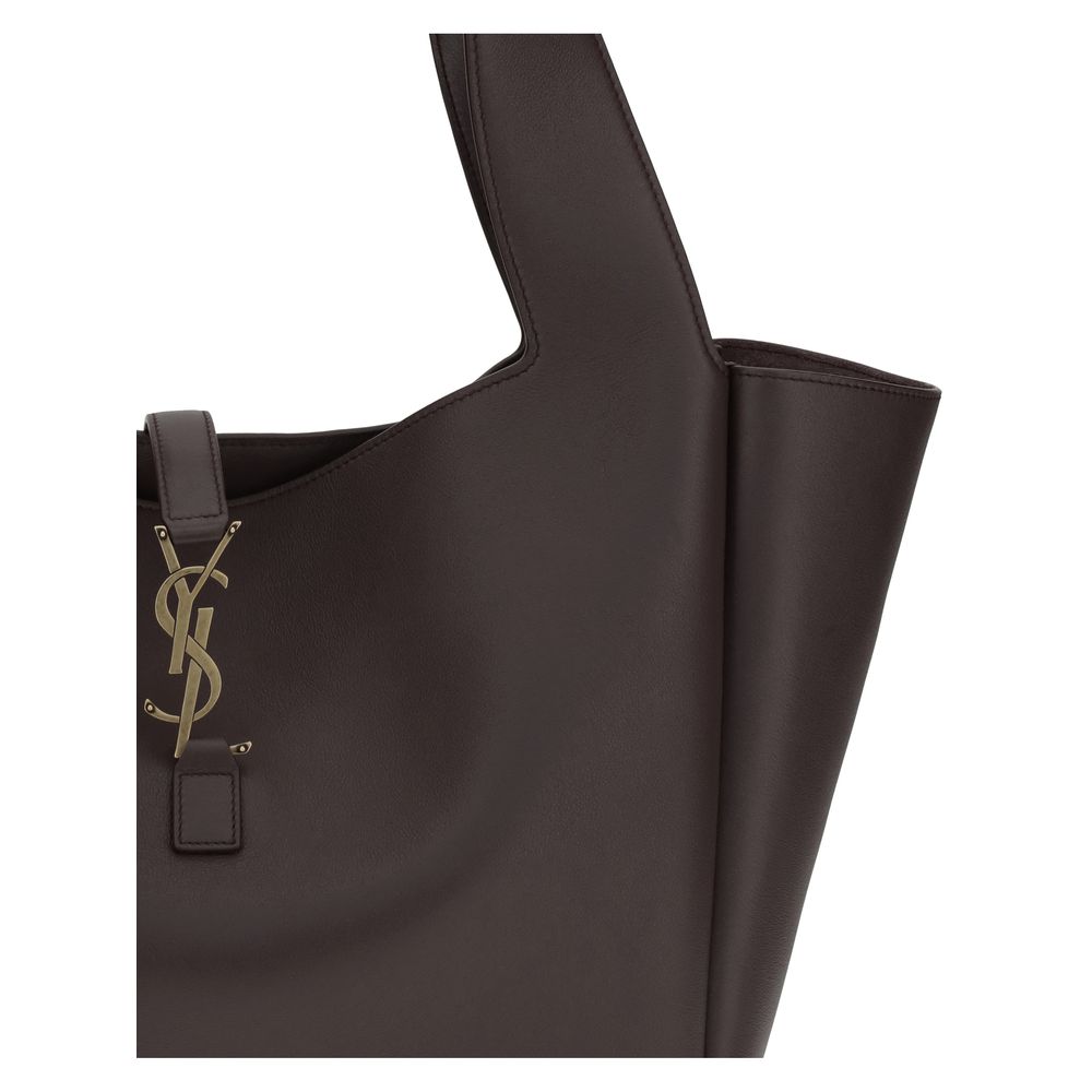Sac porté épaule Saint Laurent en cuir de veau marron Bos Taurus