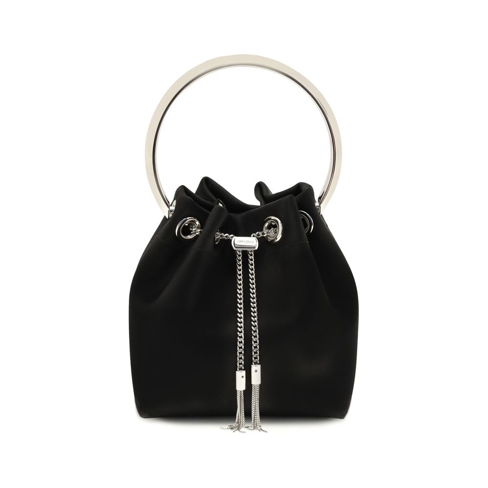 Sac bandoulière Jimmy Choo en coton noir