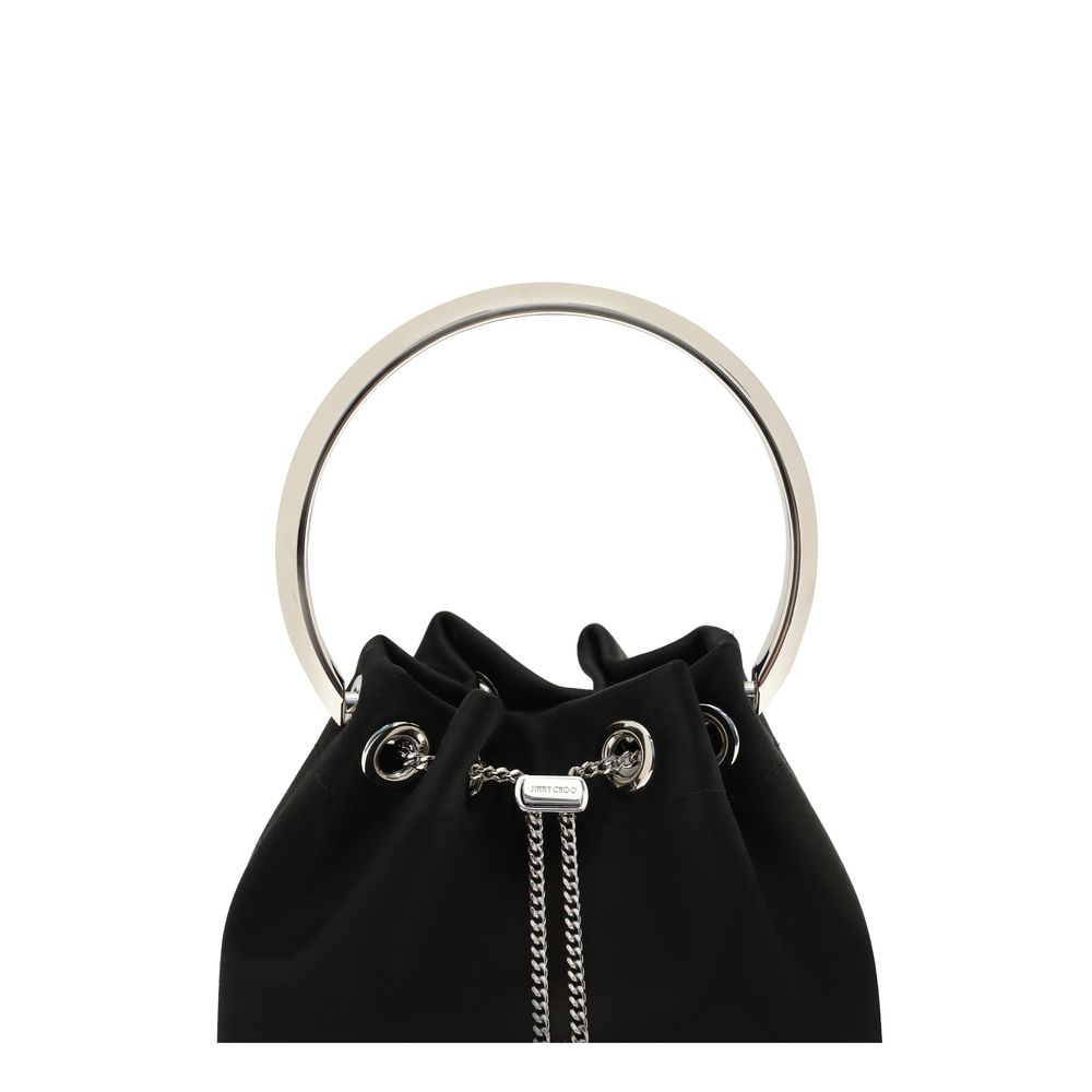 Sac bandoulière Jimmy Choo en coton noir