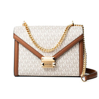 Borsa a tracolla in tela beige Michael Kors
