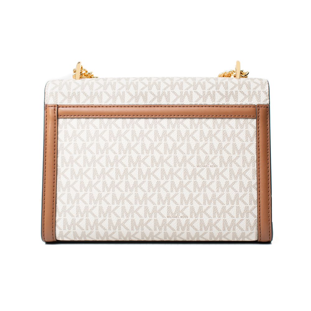 Borsa a tracolla in tela beige Michael Kors