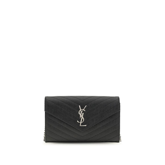 Portefeuille Bos Taurus en cuir de veau noir Saint Laurent