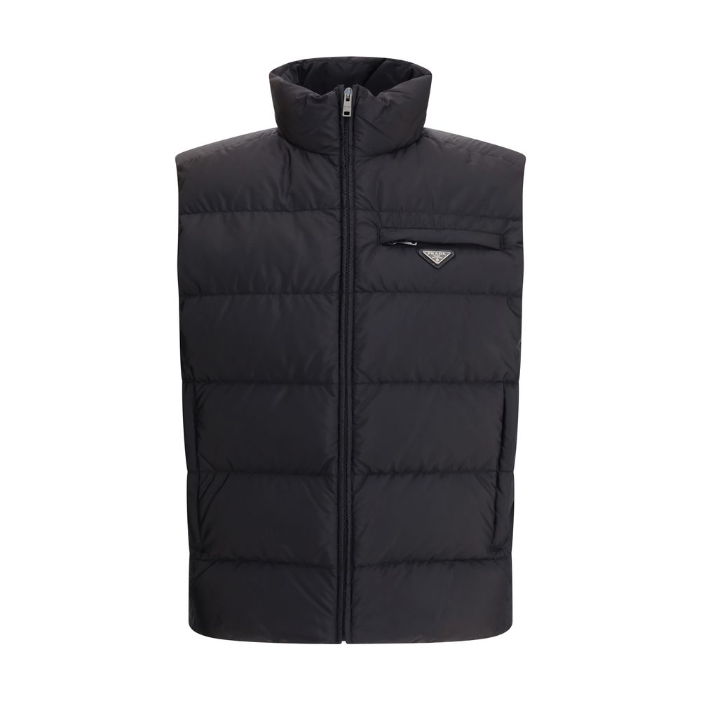 Veste sans manches Prada en polyamide recyclé noir