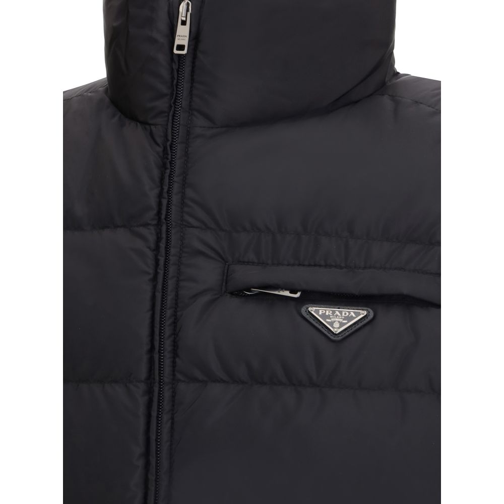 Veste sans manches Prada en polyamide recyclé noir