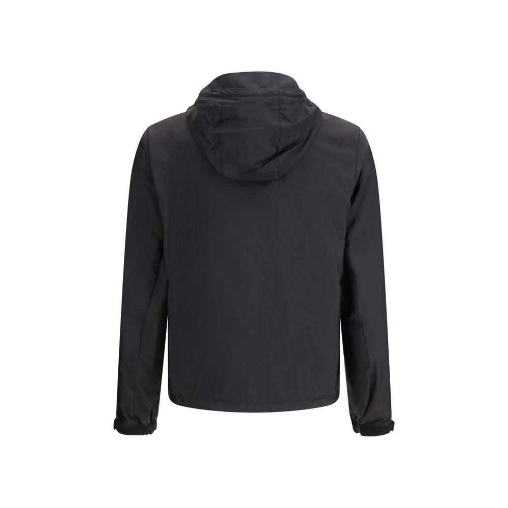 Prada Zwarte Re-Nylon Jas met Capuchon