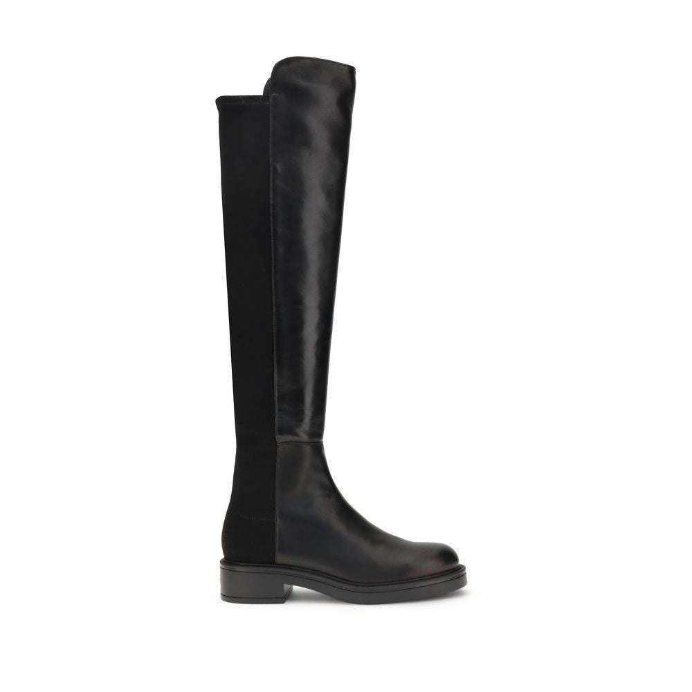 Stuart Weitzman Black Leather Over The Knee
