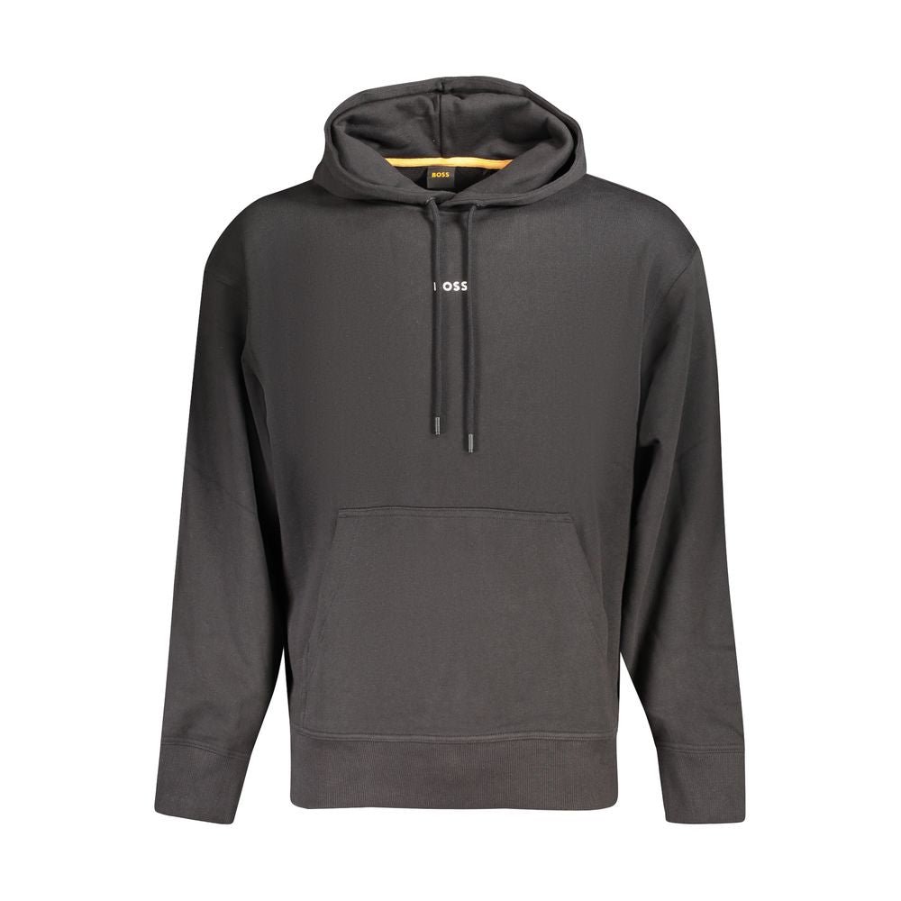 Felpa con cappuccio Hugo Boss da uomo in cotone nero