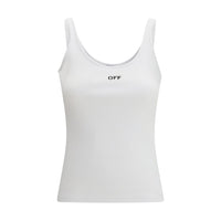 Off-White White Cotton Sleeveles T-Shirt