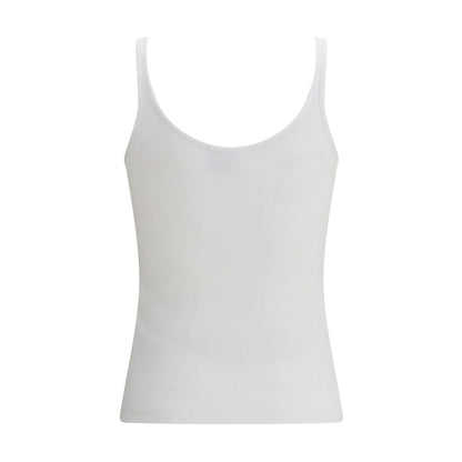 Off-White White Cotton Sleeveles T-Shirt