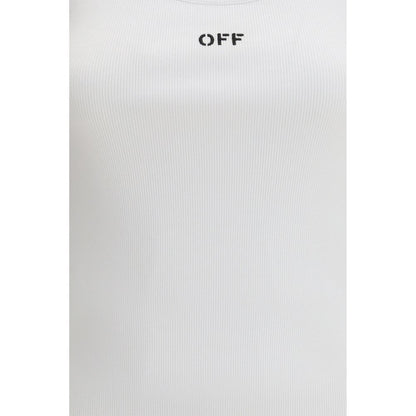 Off-White White Cotton Sleeveles T-Shirt
