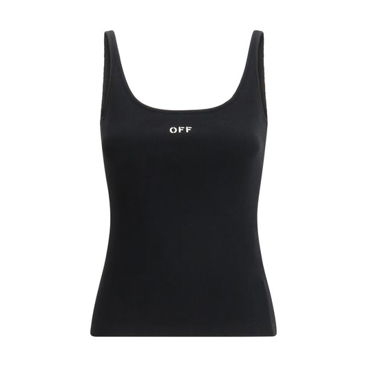 T-shirt smanicata Off-White in cotone nero