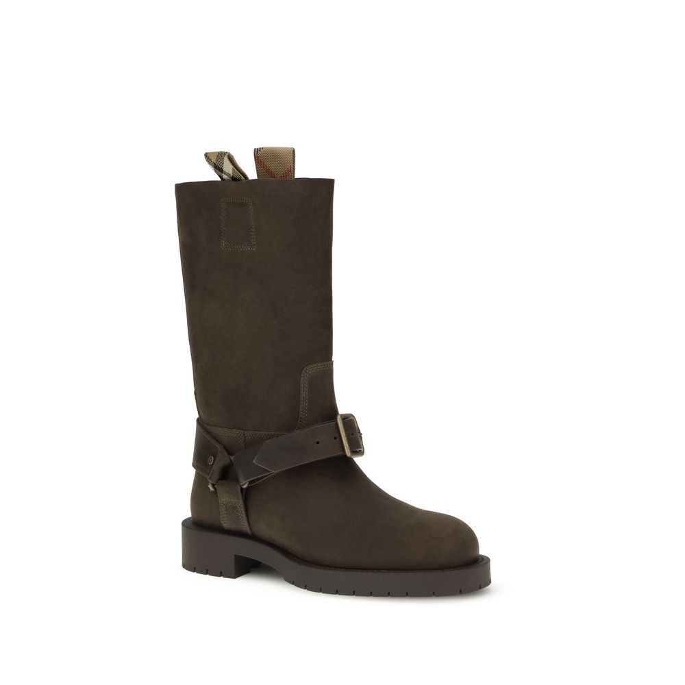 Bottes à lacets Burberry en cuir de veau marron Bos Taurus