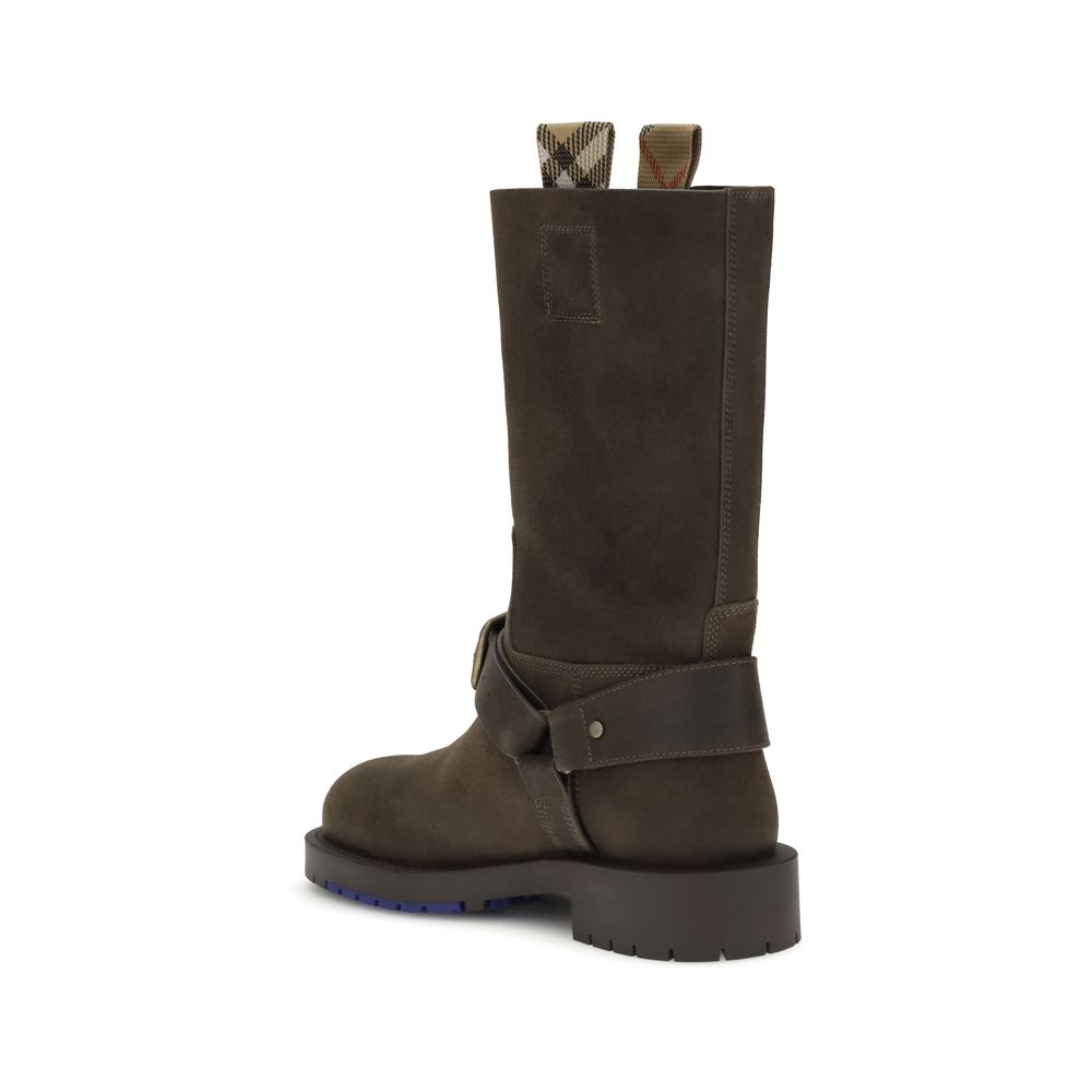 Bottes à lacets Burberry en cuir de veau marron Bos Taurus