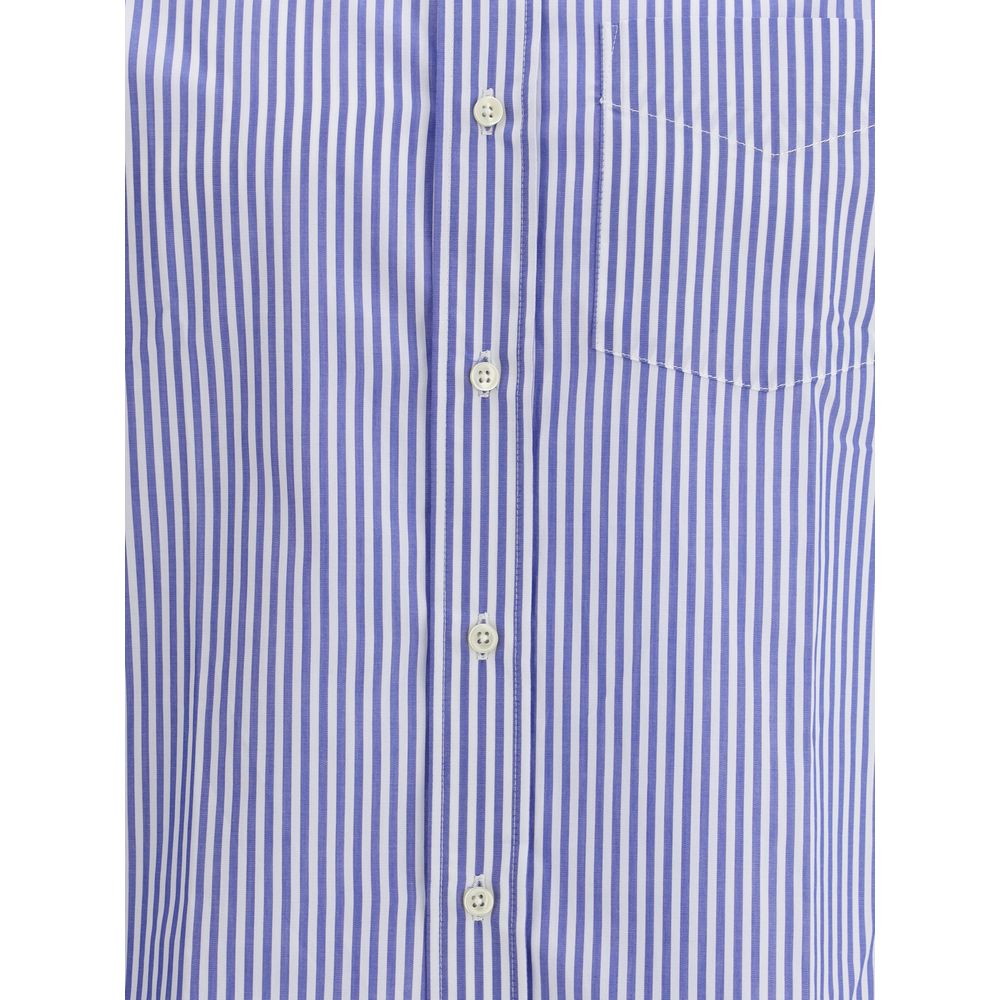 Chemise à motifs en coton bleu Deperlu