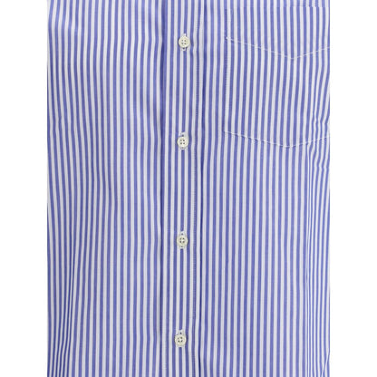 Chemise à motifs en coton bleu Deperlu