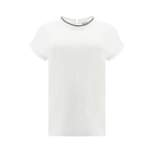 T-Shirt Brunello Cucinelli in Elastan Bianca