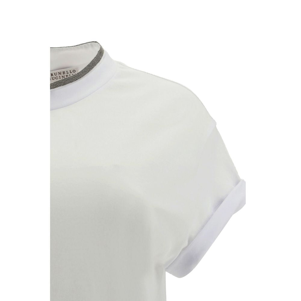 T-Shirt Brunello Cucinelli in Elastan Bianca