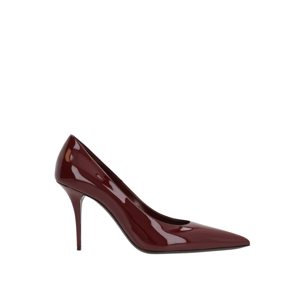 Décolleté con plateau Saint Laurent in pelle di vitello bordeaux