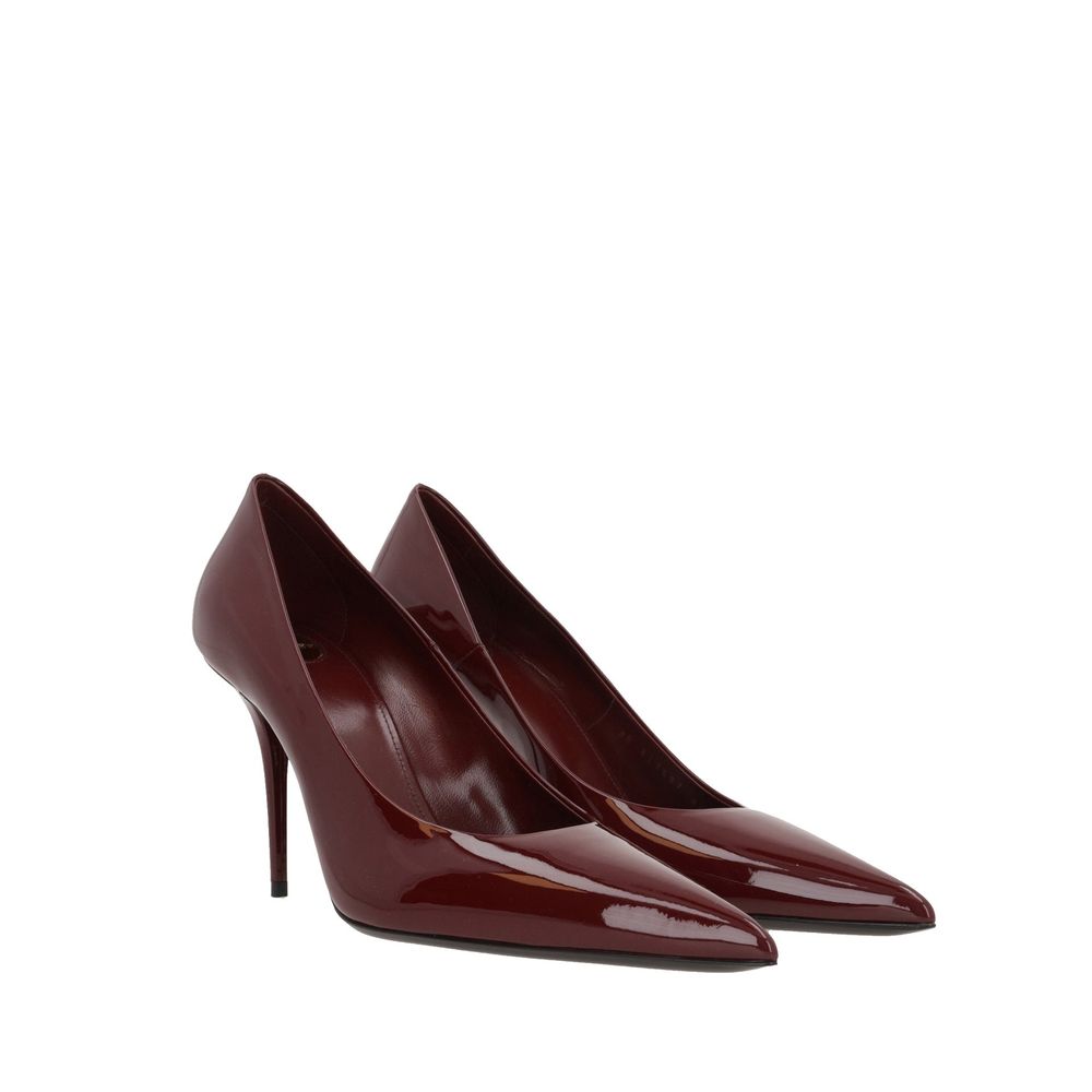 Décolleté con plateau Saint Laurent in pelle di vitello bordeaux