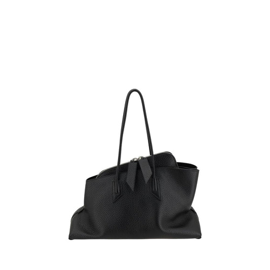 Sac à bandoulière The Attico en cuir de veau noir Bos Taurus