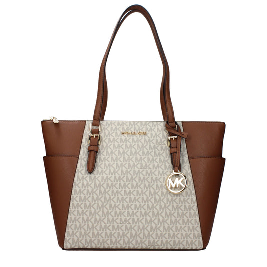 Borsa a tracolla in pelle beige Michael Kors