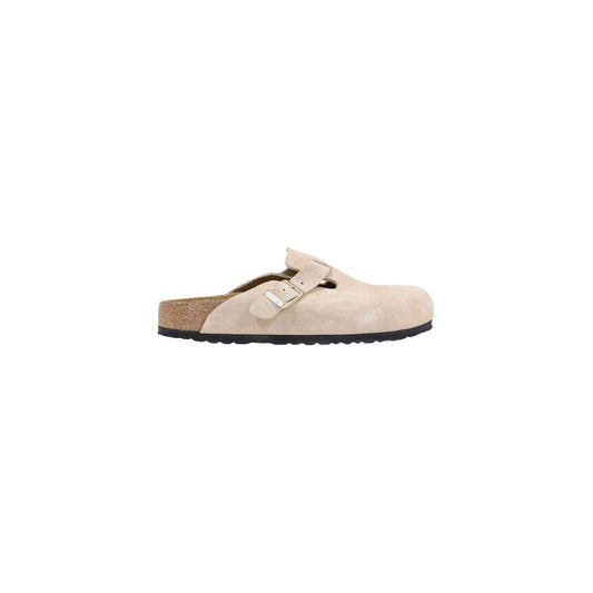 Zoccoli Birkenstock in pelle scamosciata beige