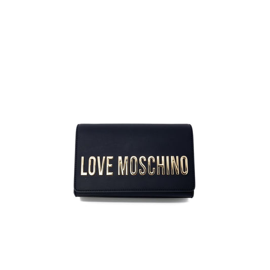 Borsa a mano nera in polietilene Love Moschino