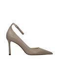 Décolleté Jimmy Choo in pelle grigia con tacco alto