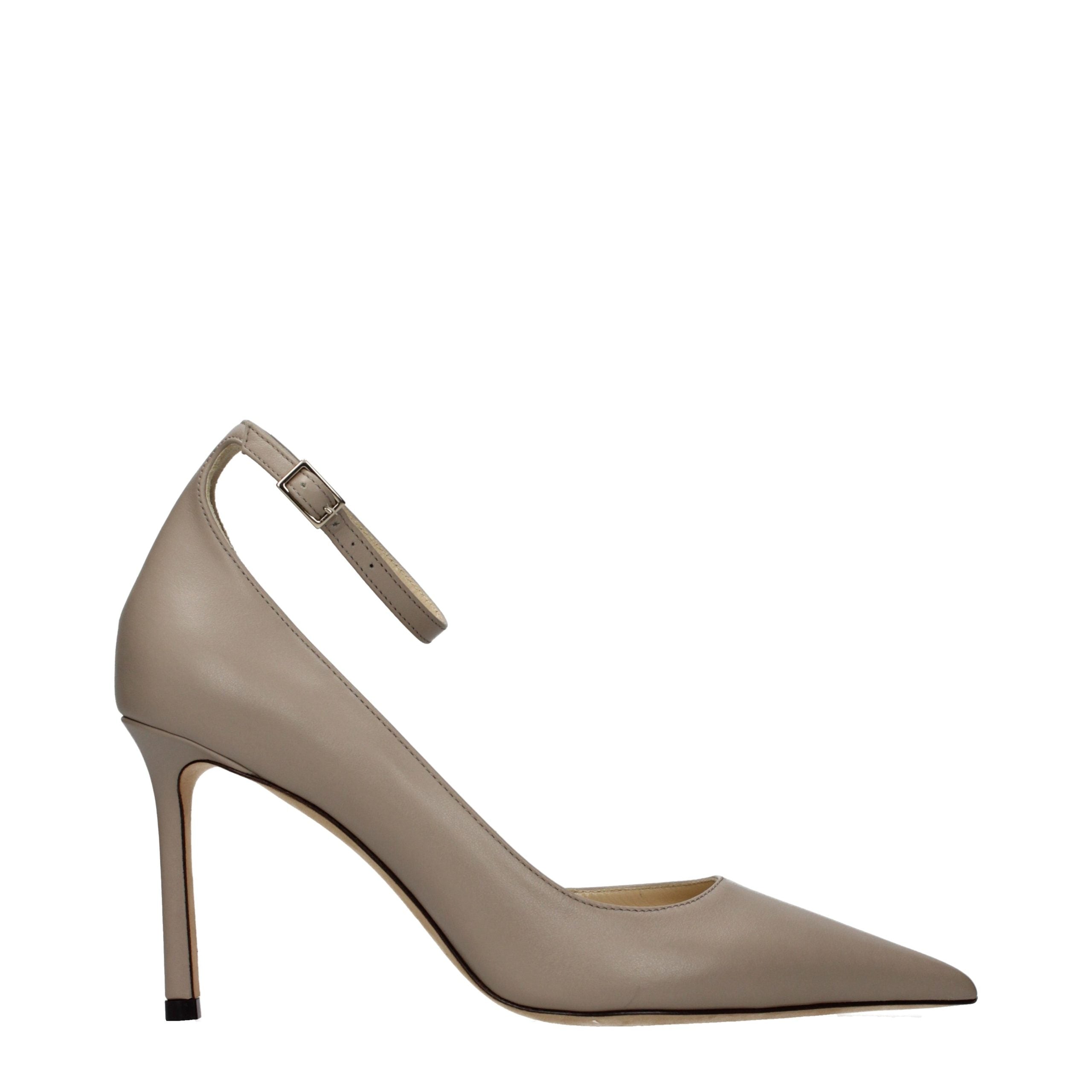 Décolleté Jimmy Choo in pelle grigia con tacco alto