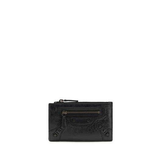 Portafoglio Balenciaga nero in agnello Ovis Aries Aries