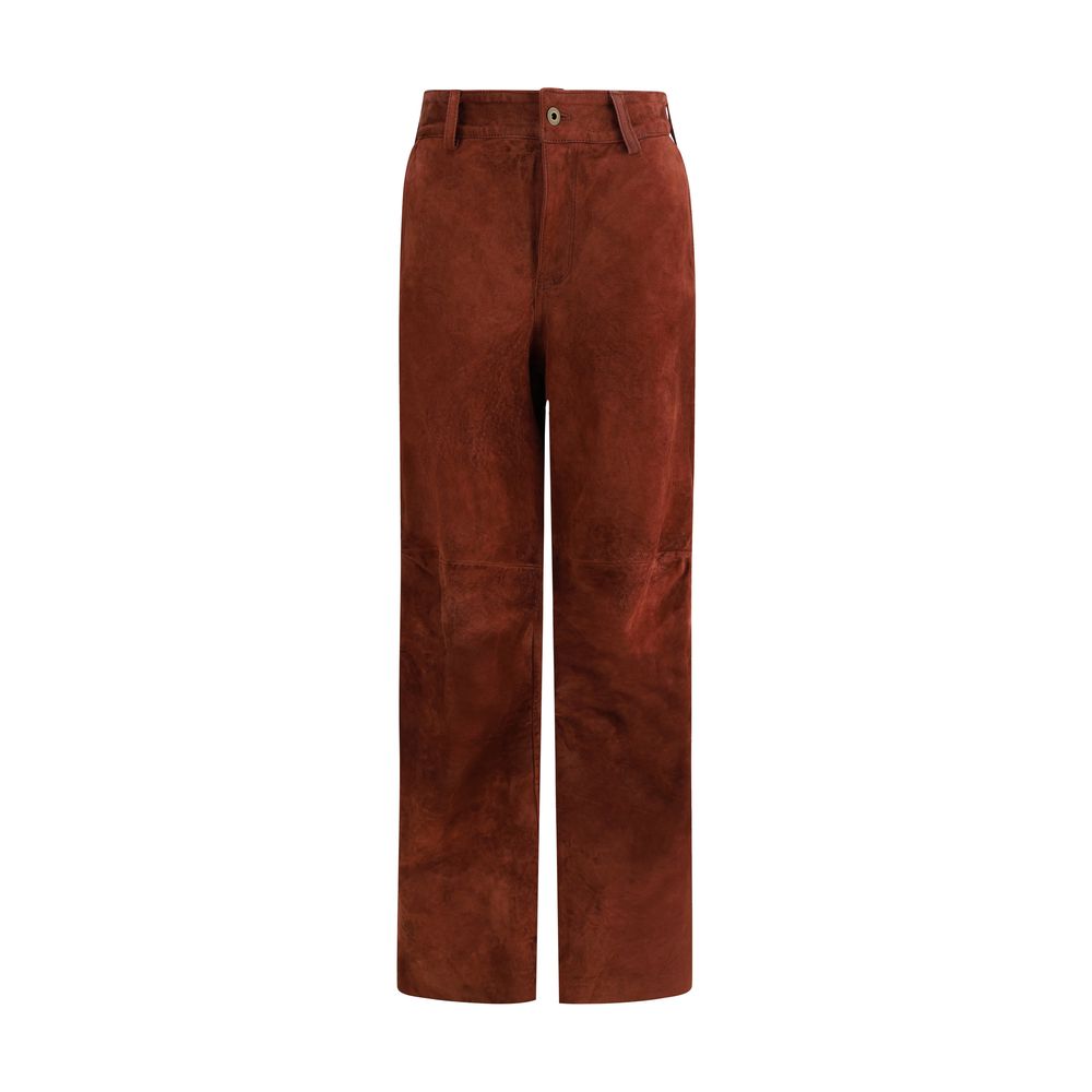 Pantaloni Casual in Pelle Bordeaux Salvatore Santoro