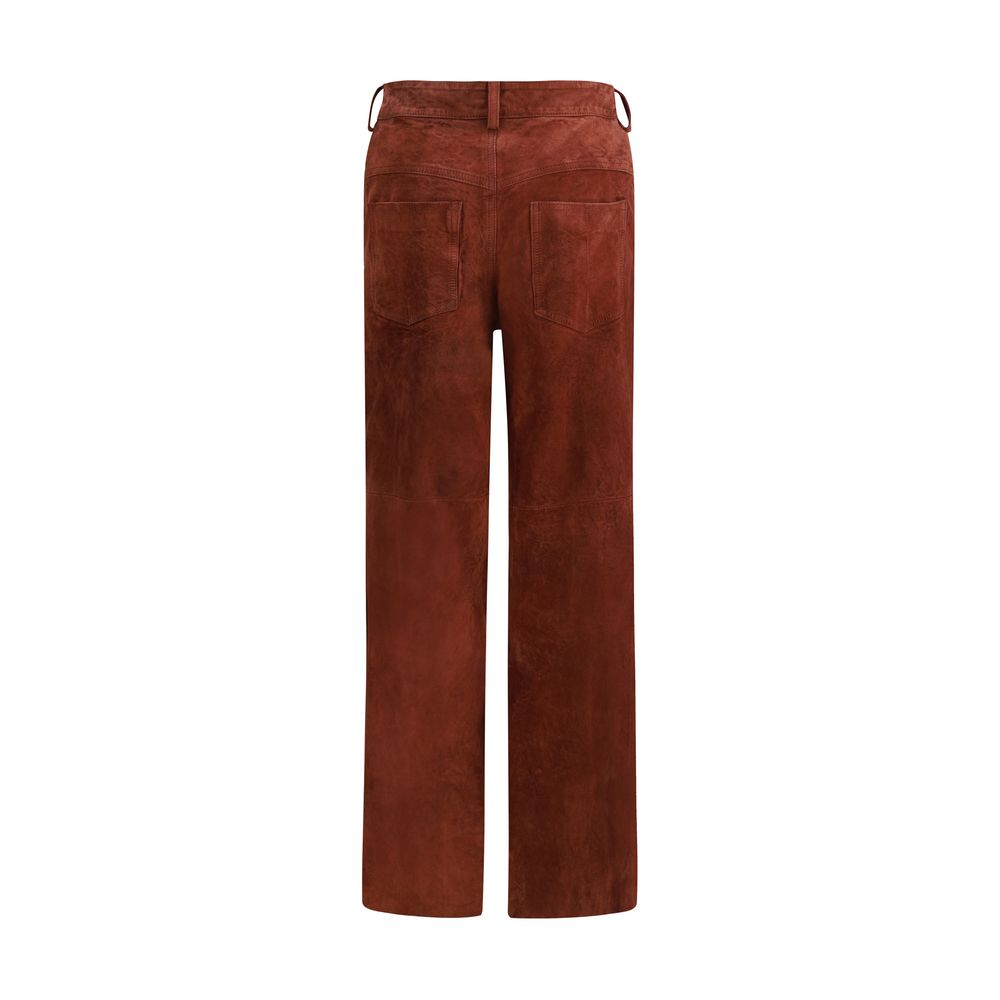 Pantaloni Casual in Pelle Bordeaux Salvatore Santoro