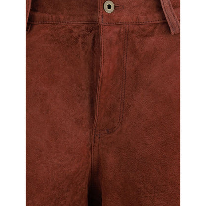 Pantaloni Casual in Pelle Bordeaux Salvatore Santoro