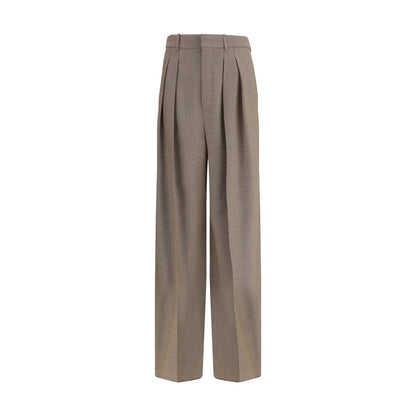 Pantaloni casual in lana beige Saint Laurent
