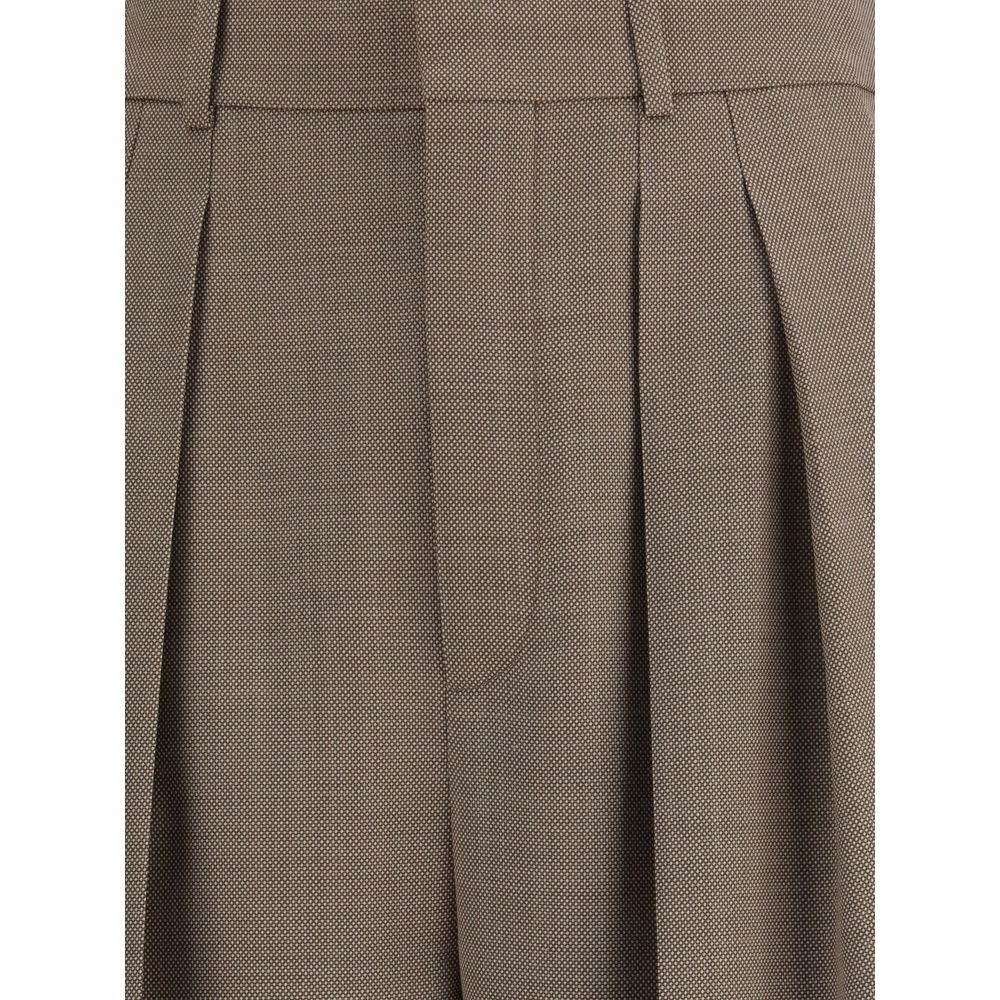 Pantaloni casual in lana beige Saint Laurent