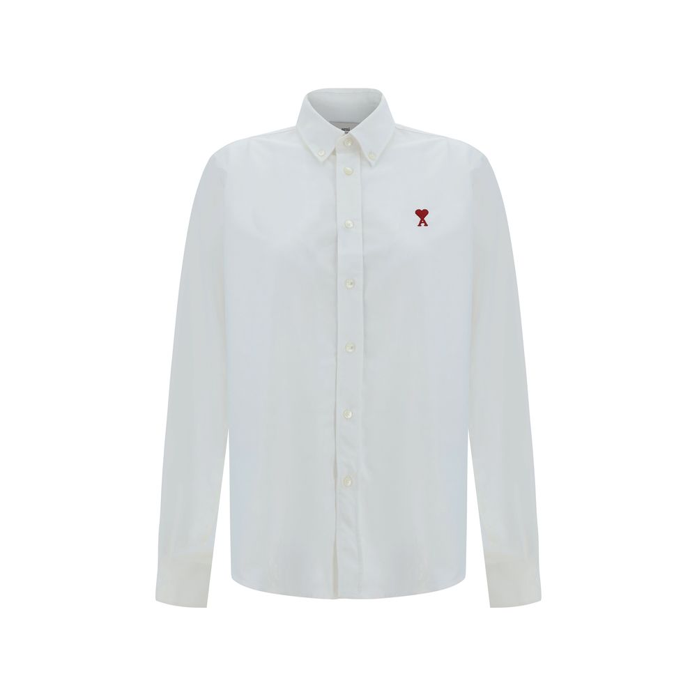 Camicia Elegante Ami Paris in Cotone Bianco