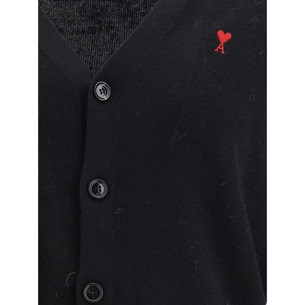 Cardigan Ami Paris noir en laine Oves Aries