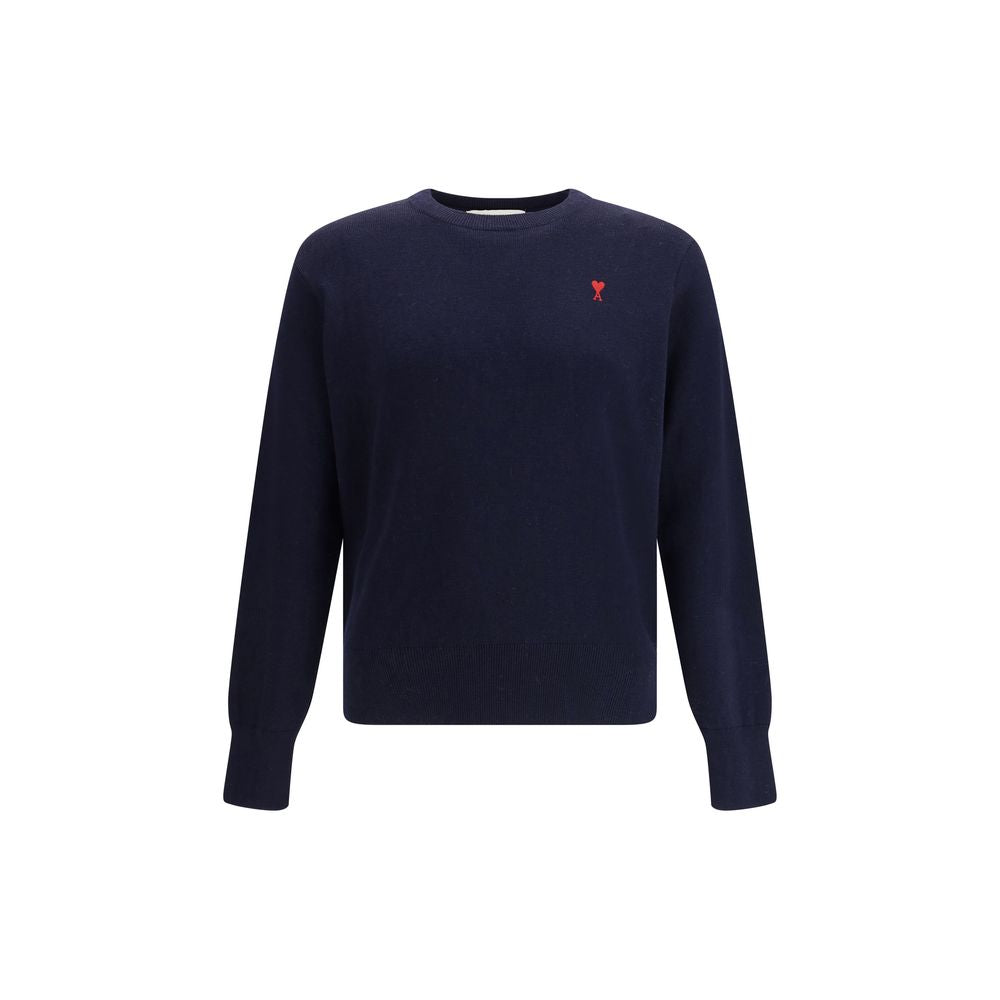 Ami Paris Blue Cotton Sweatshirt
