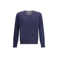 Maglione in cashmere blu Brunello Cucinelli