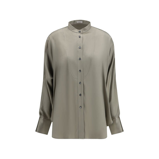 Camicia in seta bicolore Brunello Cucinelli