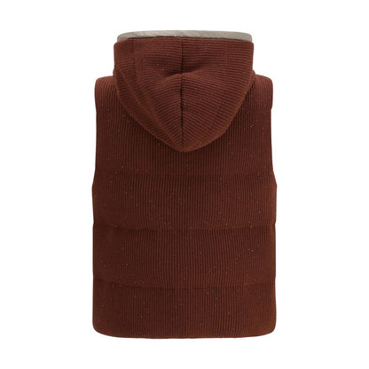Brunello Cucinelli Giacca Smamanicata in Cotone Marrone