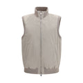 Brunello Cucinelli Gray Polyester Sleeveless Jacket